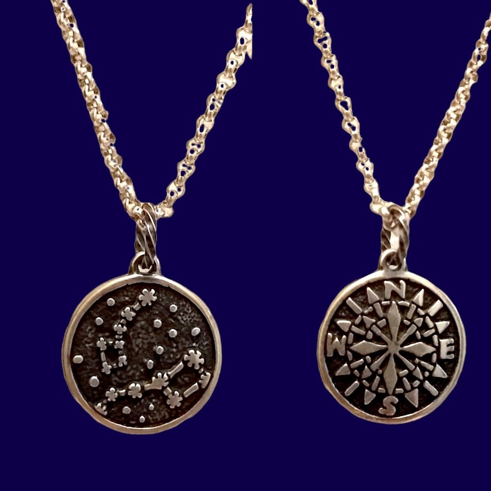 Double-Sided Charm Necklace, Big Small Dippers and Compass